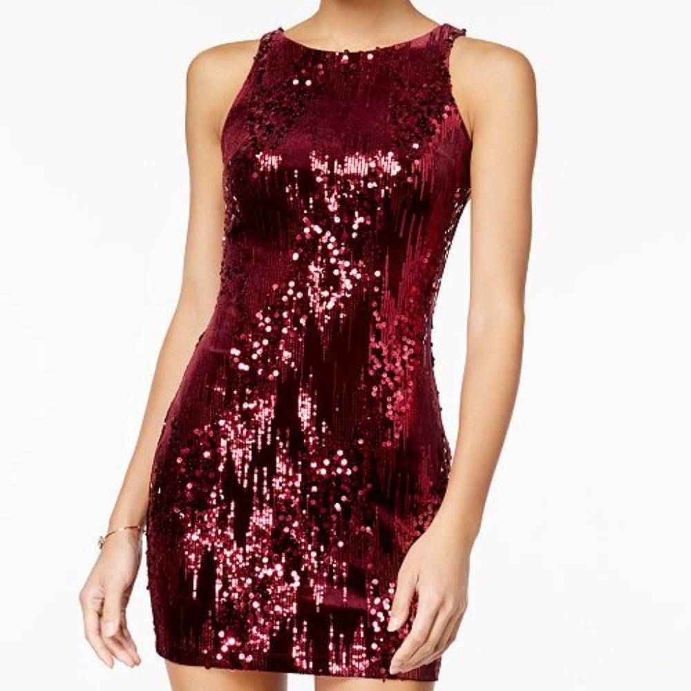 Wine/Burgundy Velvet Bodycon dress, SM